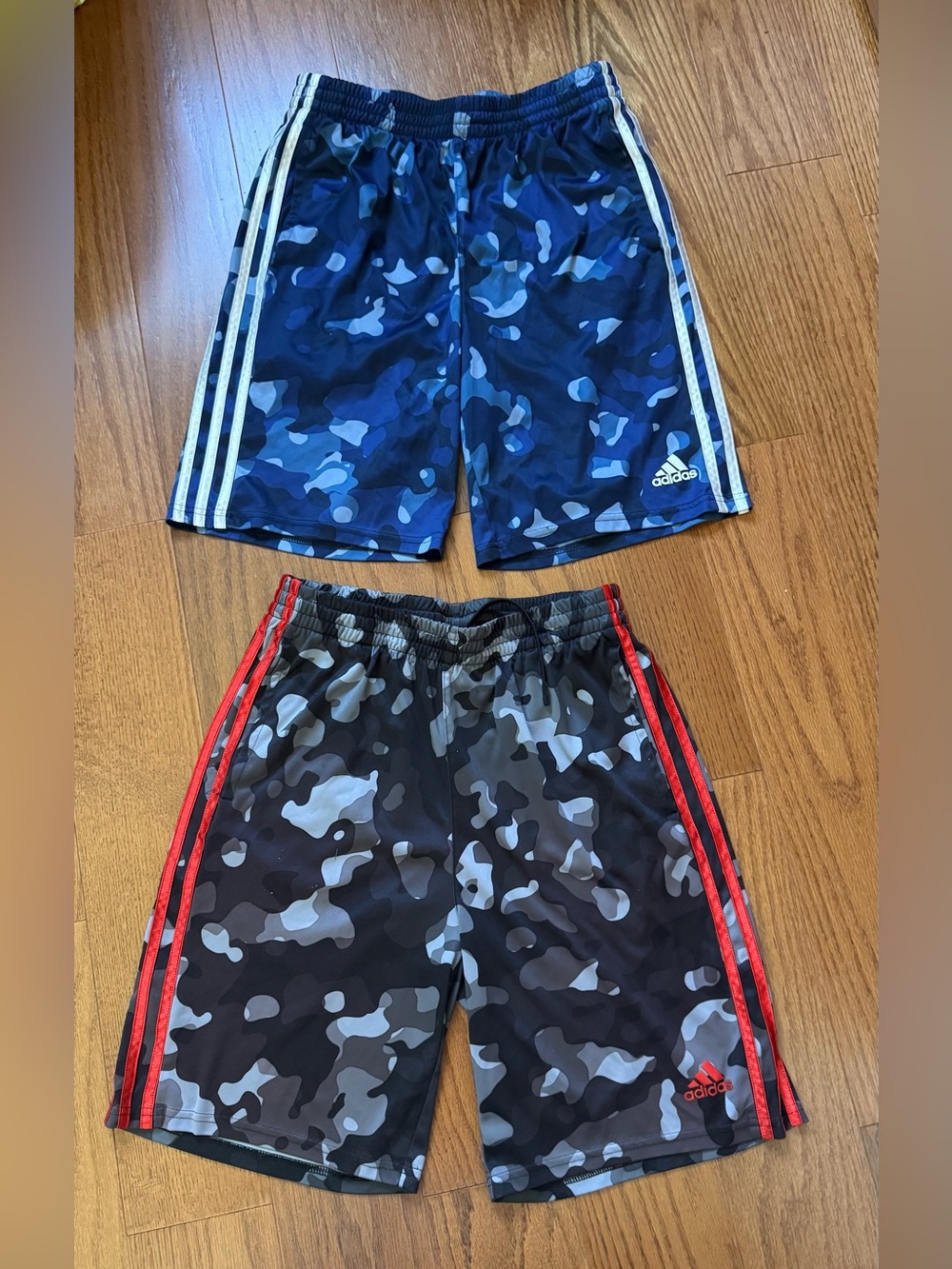 adidas Kids Camo Athletic Shorts - Blue & Black